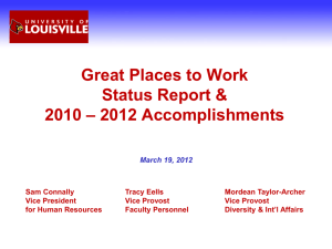 Great Places to Work Status Report &amp; – 2012 Accomplishments 2010
