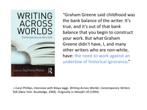 “Graham Greene said childhood was balance that you begin to construct