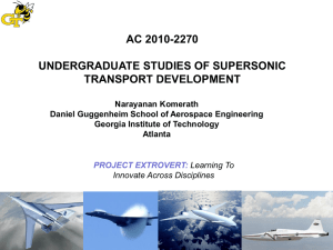 AC 2010-2270 UNDERGRADUATE STUDIES OF SUPERSONIC TRANSPORT DEVELOPMENT