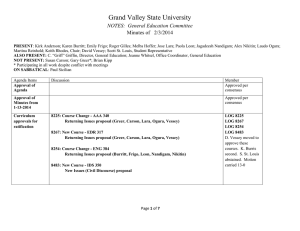 Grand Valley State University NOTES:  General Education Committee