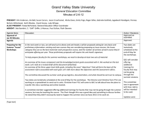 Grand Valley State University General Education Committee Minutes of 2-6-12