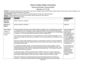 Grand Valley State University General Education Subcommittee Minutes of 12-7-09