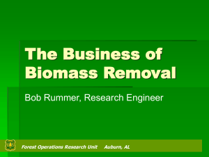 The Business of Biomass Removal Bob Rummer, Research Engineer