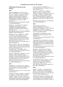 Publications for David van der Poorten  Publications for David van der Poorten