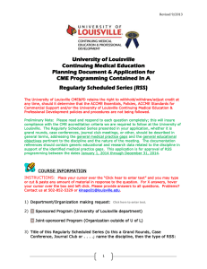University of Louisville Continuing Medical Education Planning Document &amp; Application for