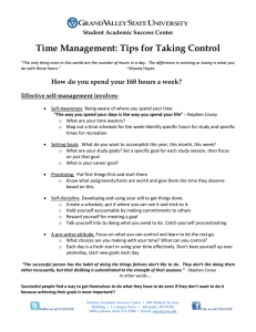 Time Management: Tips for Taking Control  Student Academic Success Center