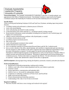 Graduate Assistantship Leadership Programs University of Louisville