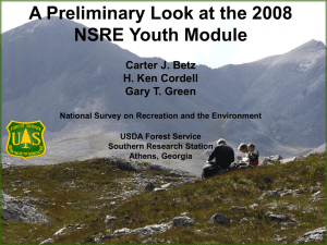 A Preliminary Look at the 2008 NSRE Youth Module Carter J. Betz