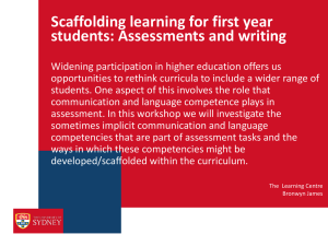 Scaffolding learning for first year students: Assessments and writing