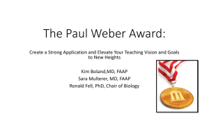 The Paul Weber Award:
