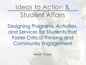 Ideas to Action &amp; Student Affairs