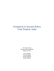 Fertigation in Suwansi Khera Uttar Pradesh, India