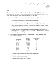 Sociology 674 – Elementary Demographic Techniques Test 2 11/15/05 Page 1
