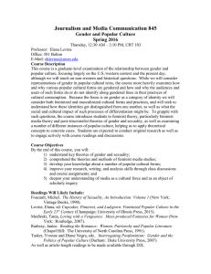 Journalism and Media Communication 845 Gender and Popular Culture Spring 2016