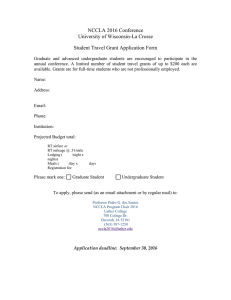NCCLA 2016 Conference University of Wisconsin-La Crosse Student Travel Grant Application Form
