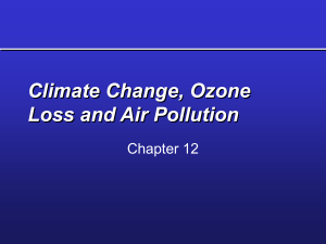 Climate Change, Ozone Loss and Air Pollution Chapter 12