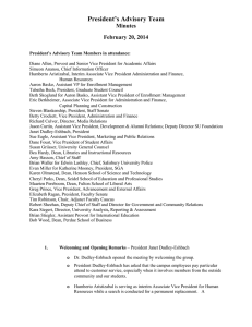 President’s Advisory Team Minutes February 20, 2014