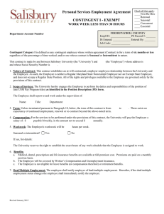 Personal Services Employment Agreement CONTINGENT I - EXEMPT