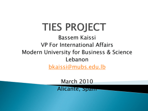 Bassem Kaissi VP For International Affairs Modern University for Business &amp; Science Lebanon