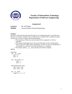 Faculty of Information Technology Department of Software Engineering  Assignment4