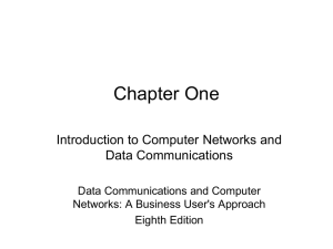 Chapter One Introduction to Computer Networks and Data Communications Data Communications and Computer