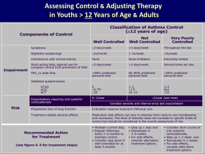 Assessing Control Adjusting Therapy in Youths &gt; 12 Years of Age Adults