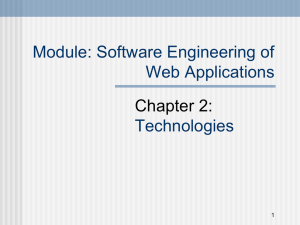 Module: Software Engineering of Web Applications Technologies Chapter 2: