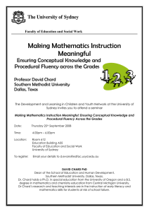 Making Mathematics Instruction Meaningful Ensuring Conceptual Knowledge and