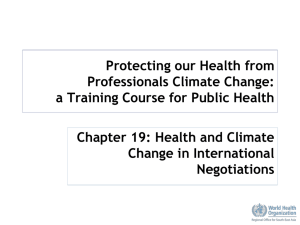 Protecting our Health from Professionals Climate Change: Chapter 19: Health and Climate