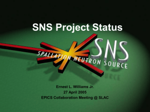 SNS Project Status Ernest L. Williams Jr. 27 April 2005