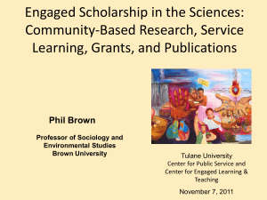 Engaged Scholarship in the Sciences: Community-Based Research, Service Learning, Grants, and Publications