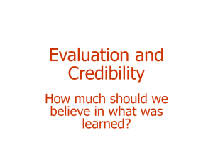 Evaluation and Credibility How much should we believe in what was