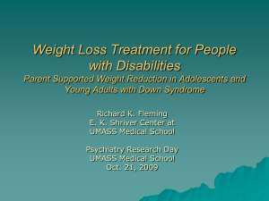 Weight Loss Treatment for People with Disabilities Young Adults with Down Syndrome