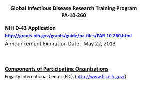 Global Infectious Disease Research Training Program PA-10-260 NIH D-43 Application