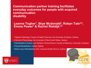 Communication partner training facilitates everyday outcomes for people with acquired communication disability