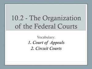 10.2 - The Organization of the Federal Courts 2. Circuit Courts