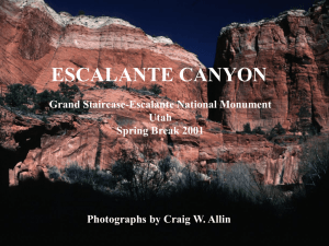 ESCALANTE CANYON Grand Staircase-Escalante National Monument Utah Spring Break 2001