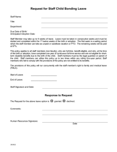 Request for Staff Child Bonding Leave