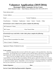 Volunteer Application (2015/2016) Mississippi College Community Service Center