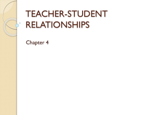 TEACHER-STUDENT RELATIONSHIPS Chapter 4