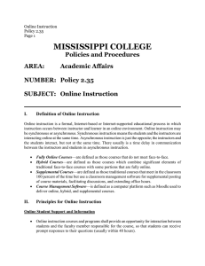 MISSISSIPPI COLLEGE Policies and Procedures AREA: Academic Affairs