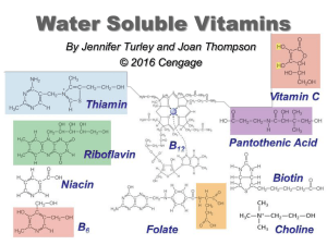 Water Soluble Vitamins By Jennifer Turley and Joan Thompson © 2016 Cengage