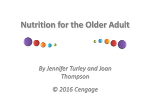 Nutrition for the Older Adult By Jennifer Turley and Joan Thompson