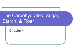 The Carbohydrates: Sugar, Starch, &amp; Fiber Chapter 4