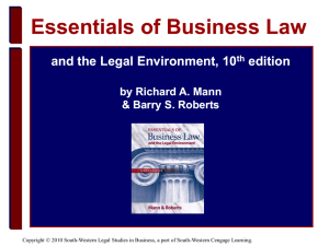 Essentials of Business Law and the Legal Environment, 10 edition