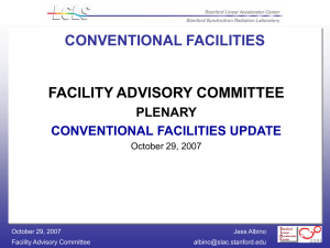 FACILITY ADVISORY COMMITTEE CONVENTIONAL FACILITIES PLENARY CONVENTIONAL FACILITIES UPDATE