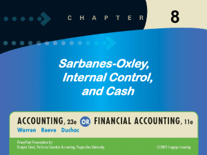 8 Sarbanes-Oxley, Internal Control, and Cash