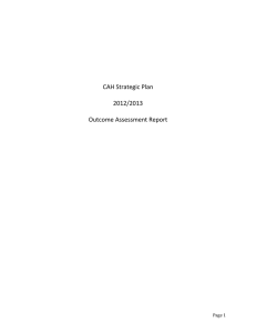CAH Strategic Plan 2012/2013 Outcome Assessment Report