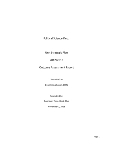 Political Science Dept. Unit Strategic Plan 2012/2013