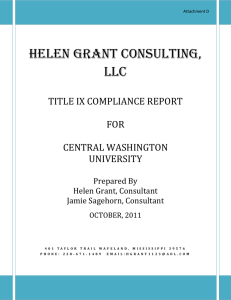 HELEN GRANT CONSULTING, LLC TITLE IX COMPLIANCE REPORT